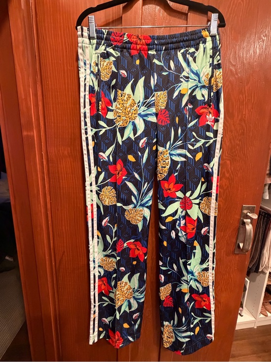 adidas Pants - adidas Navy Floral Track Pants with Red & Mint Details